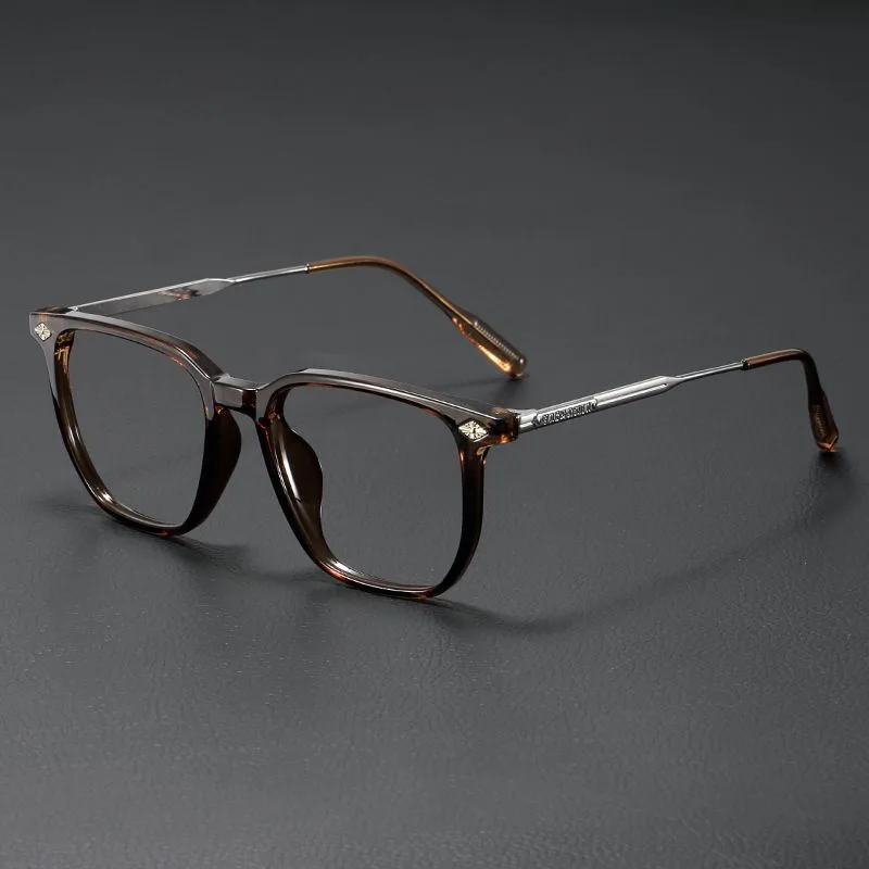 Anti-blue Light Glasses Men's Business Box Myopia Degrees - Elegant Tea