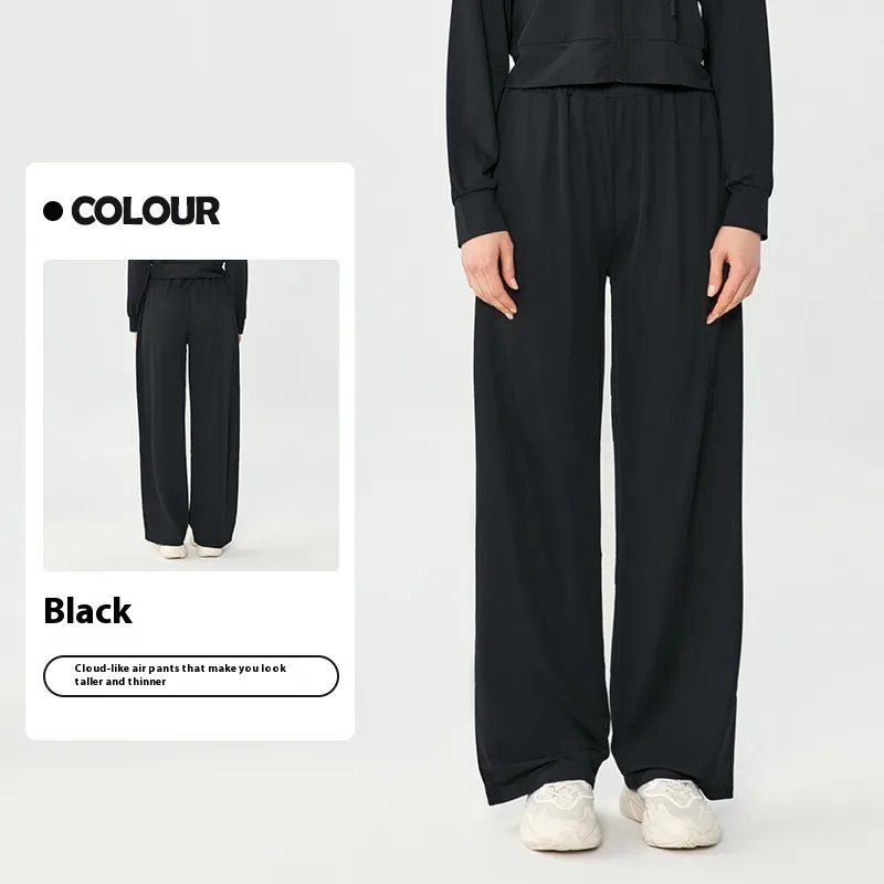 Women's Fashion Loose Casual Slim fit Draping Double Pockets Yoga Pants Black - Shop at LoveMi