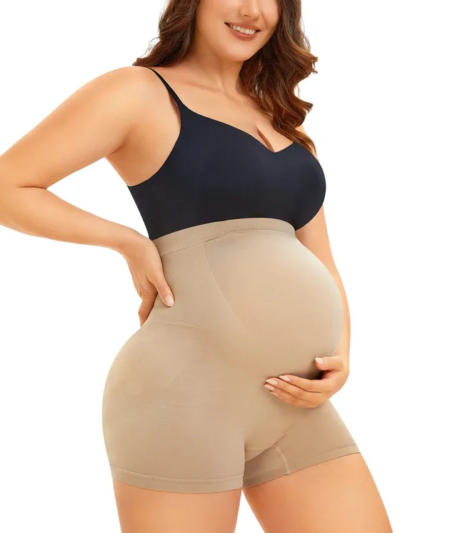 High end Elastic Waist Shaping Maternity Pants Skin Color - Shop at LoveMi