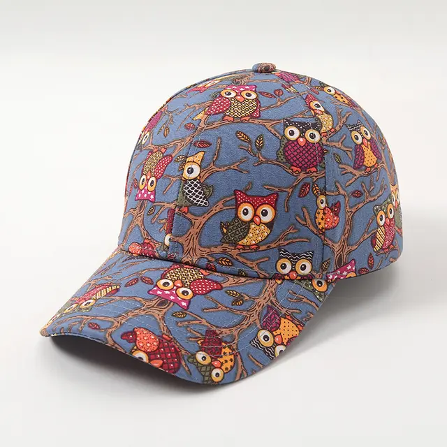 Cartoon Animal Temperament Wild Soft Peaked Cap Female Sun proof Denim Blue - Shop at LoveMi
