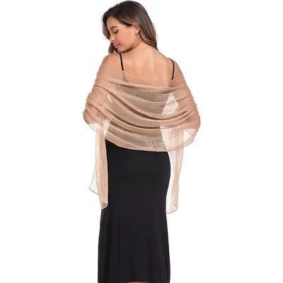 Sun Protection Clothing Chiffon Shawl Long Thin Silk Scarf Camel - Shop at LoveMi
