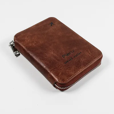 Zipper Passport Holder Multi functional RFID Anti theft Swiping Outbound Travel Storage Bag Coffee - Shop at LoveMi