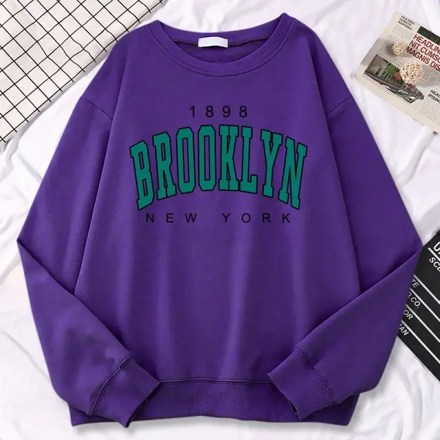 Autumn Kawaii Womens Sweatshirts 1898 Brooklyn Purple - Shop at LoveMi