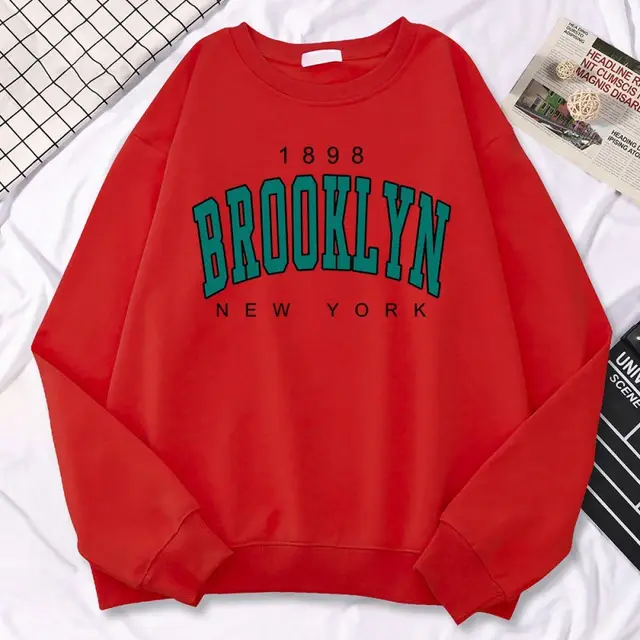 Autumn Kawaii Womens Sweatshirts 1898 Brooklyn Red - Shop at LoveMi