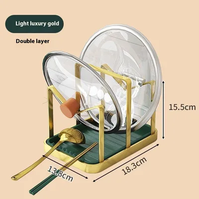 Desktop Punch free Kitchen Lid Rack Table Top Double Gold - Shop at LoveMi