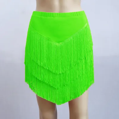 Women's SkirtLatin Dance Tassel Skirt For Women's Adult Short Skirt Green - Shop at LoveMi