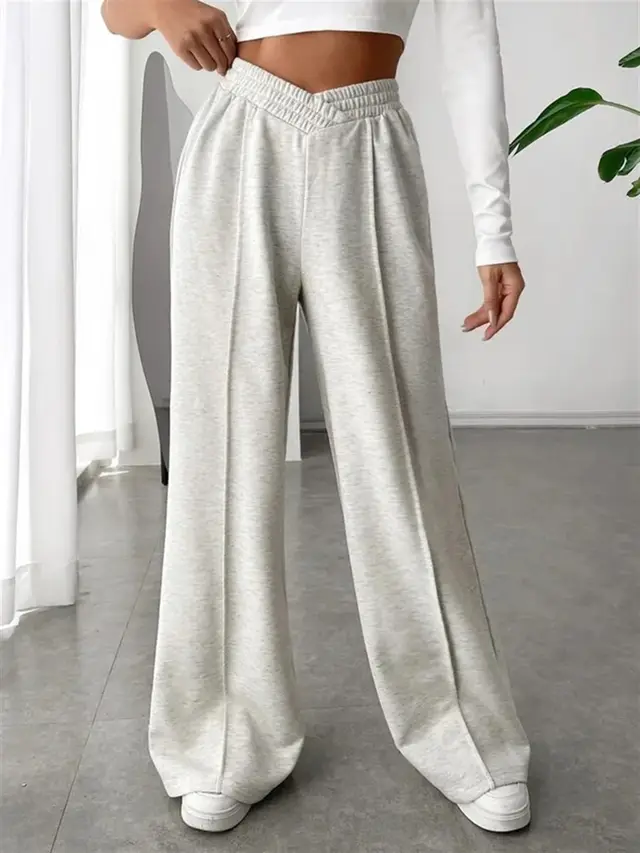 Women's Loose Casual Trousers Comfortable Home Light Gray - Shop at LoveMi