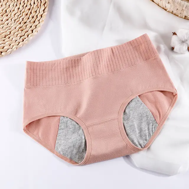 Women's Physiological Underwear Pure Cotton Side Leakage Prevention Haze Pink - Shop at LoveMi