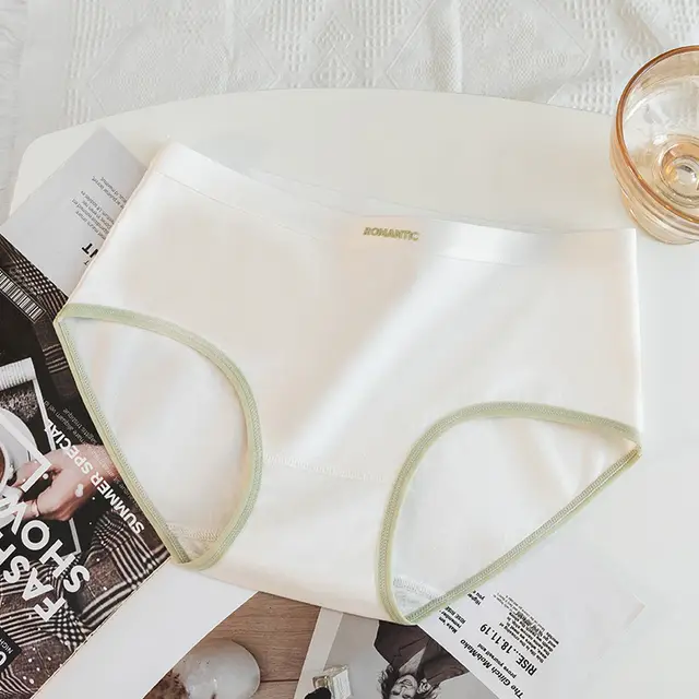 7A Antibacterial Mid waist Pure Cotton Simple Women's Briefs White - Shop at LoveMi