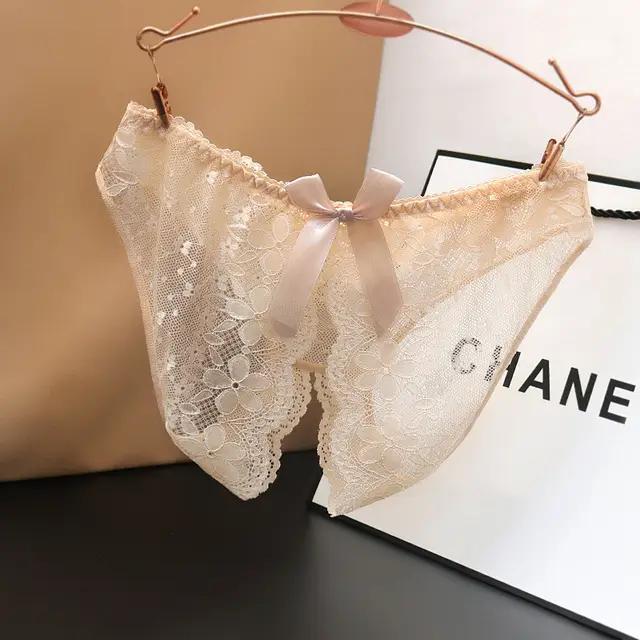Ladies Low Waist Lace Transparent Free Panties Apricot - Shop at LoveMi