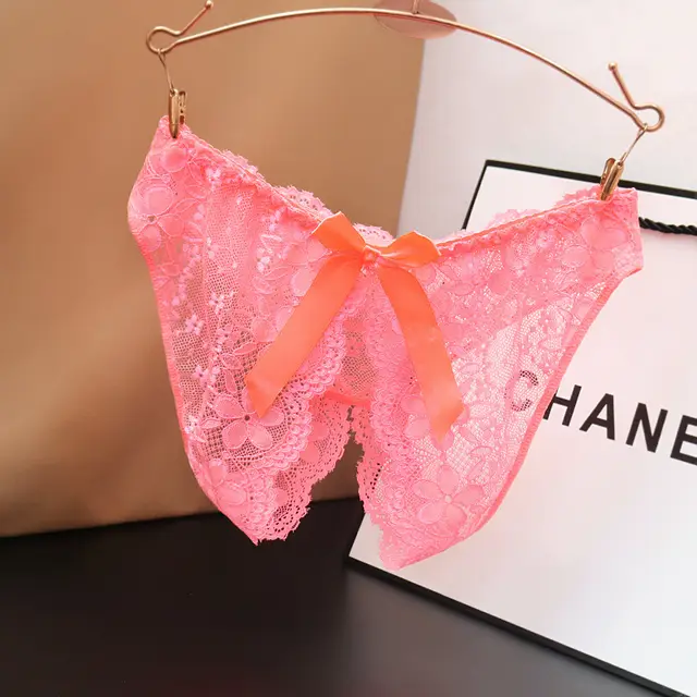 Ladies Low Waist Lace Transparent Free Panties Orange Yellow - Shop at LoveMi