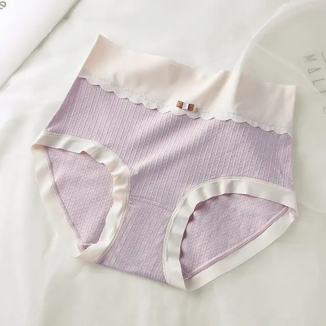 7A Antibacterial Seamless High Waist Belly Shaping Panties Women's Graphene Crotch Elegant Purple - Shop at LoveMi