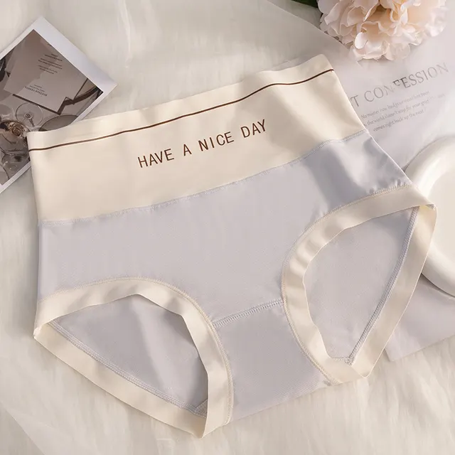 High Waist Comfort Breathable Briefs Silk Crotch Sky Blue - Shop at LoveMi