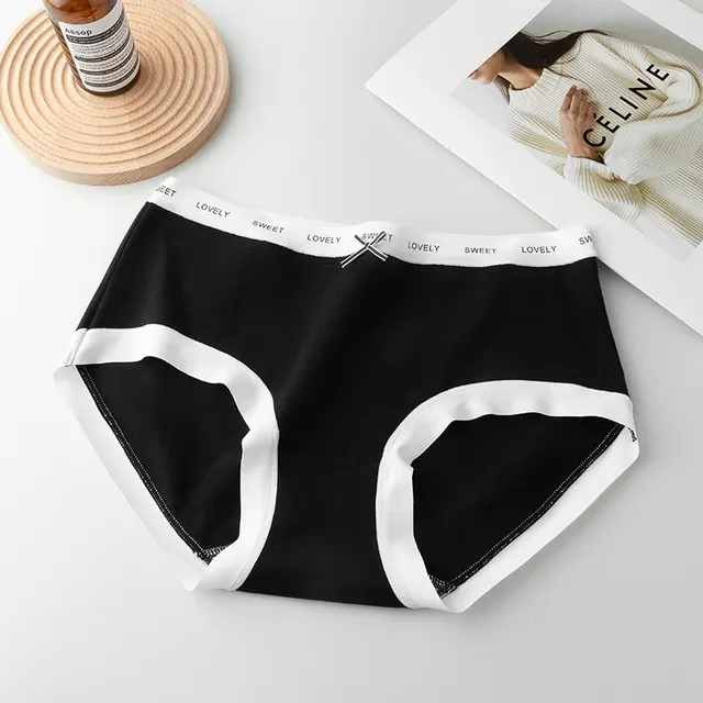 Seamless Pure Cotton 5A Antibacterial Cotton Crotch Women's Briefs Black - Shop at LoveMi