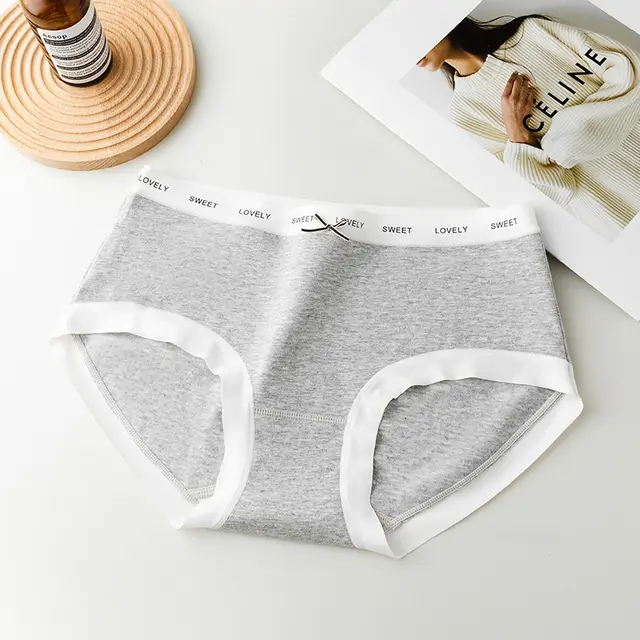 Seamless Pure Cotton 5A Antibacterial Cotton Crotch Women's Briefs Gray - Shop at LoveMi