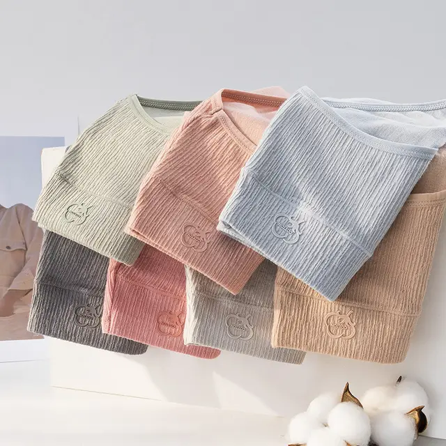 Graphene Antibacterial Printed Mid Waist Texture Cotton Underwear Random Color - Shop at LoveMi