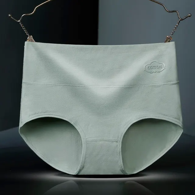 Graphene High Waist Antibacterial Women's Underwear Printed Pure Cotton Light Green - Shop at LoveMi