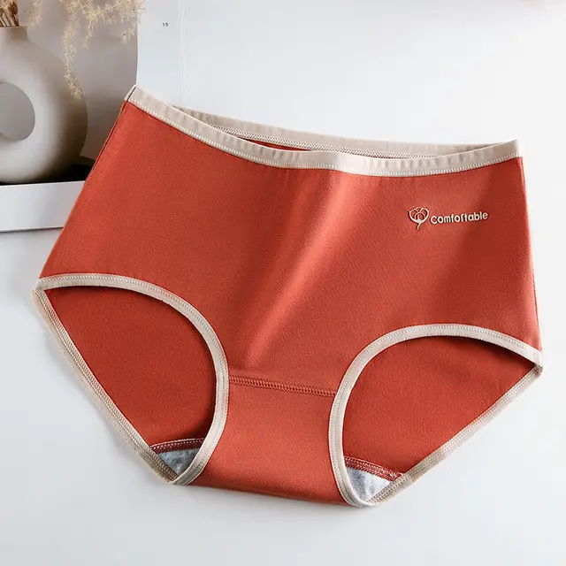 Cotton Antibacterial Mid waist Briefs Brick Red - Shop at LoveMi