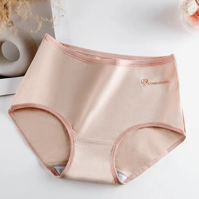 Cotton Antibacterial Mid waist Briefs Light Apricot - Shop at LoveMi