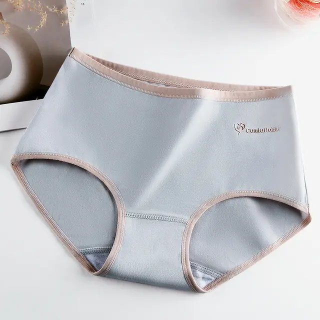 Cotton Antibacterial Mid waist Briefs Light Gray - Shop at LoveMi