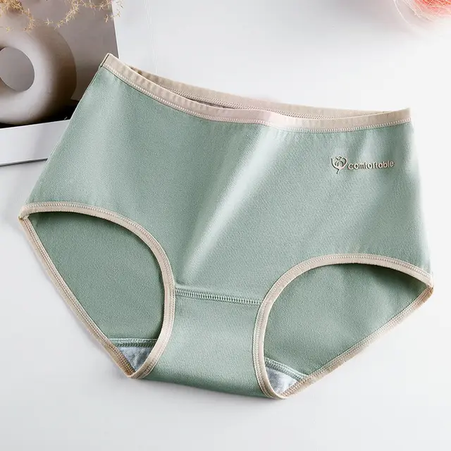Cotton Antibacterial Mid waist Briefs Light Green - Shop at LoveMi