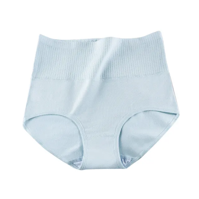 Purified Cotton Belly Contracting Hip Raise High Waist Underwear Elegant Blue - Shop at LoveMi