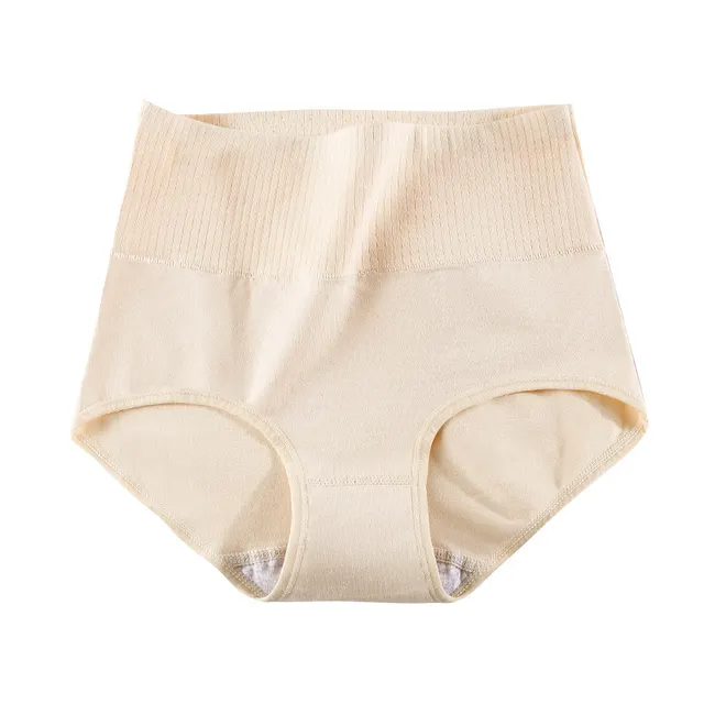 Purified Cotton Belly Contracting Hip Raise High Waist Underwear Simple And Elegant Skin - Shop at LoveMi