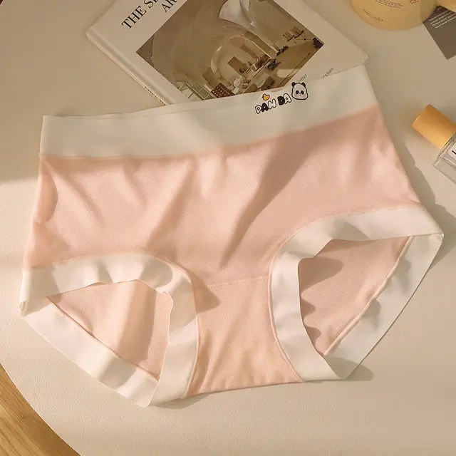 7A Silk Antibacterial Crotch Women's Underwear Mesh Ice Silk Traceless Panties Peach Pink - Shop at LoveMi