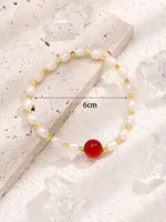 Red Agate Pearl Bracelet
