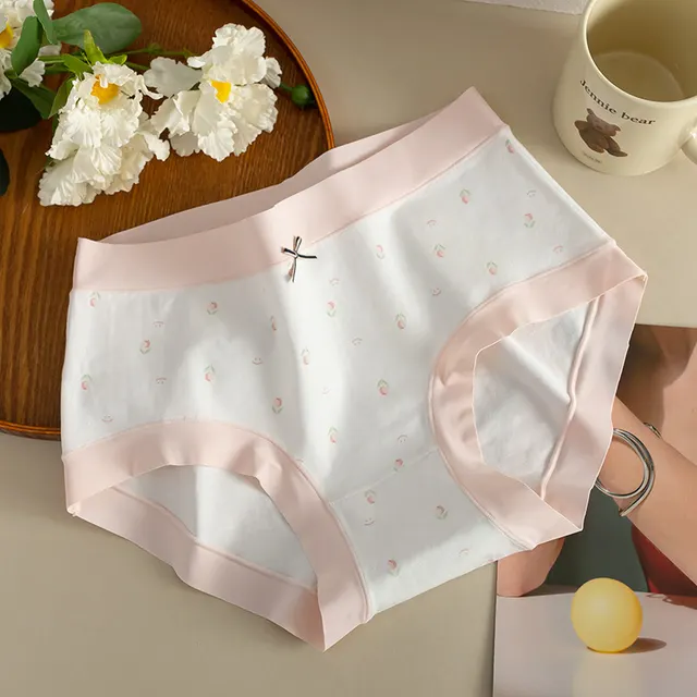 Printed Cute Cotton Seamless Underwear White - Shop at LoveMi