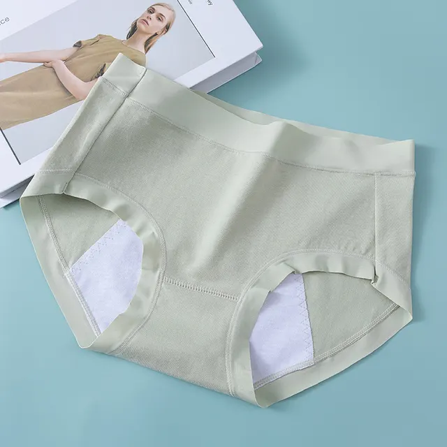Cotton Menstrual Period Side Leakage Prevention Menstrual Panties Elegant Green - Shop at LoveMi