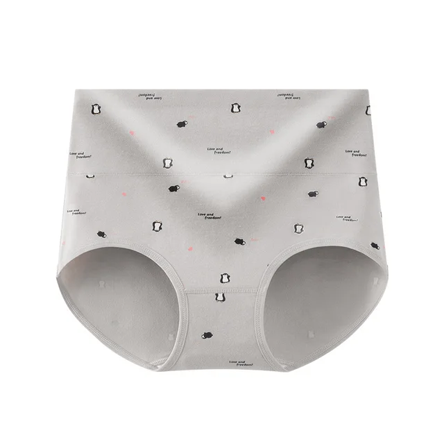 7A Antibacterial High Waist Belly Shaping Panties Cotton Hip Lifting Light Gray - Shop at LoveMi