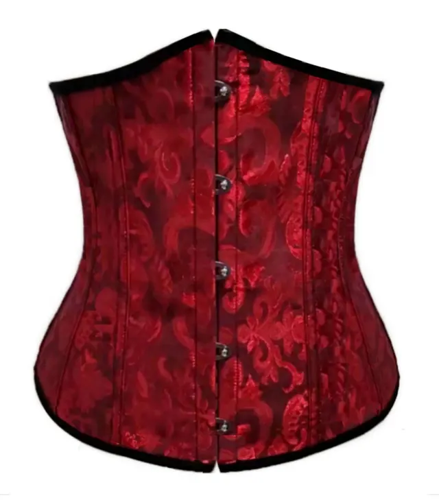 Top Selling Products Jacquard Belt Clip Court Corset Black And Red - Shop at LoveMi