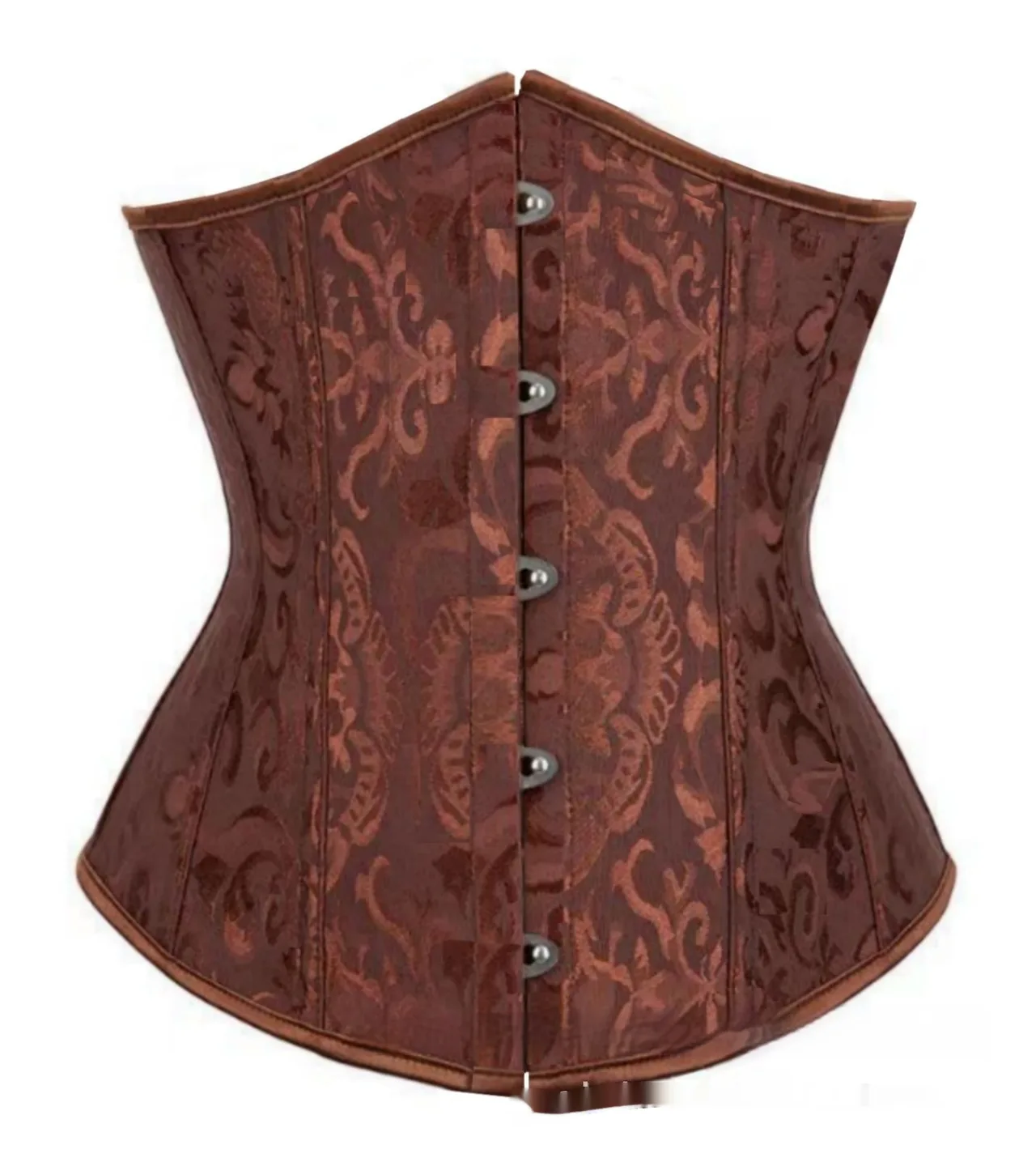 Jacquard Belt Clip Court Corset - Brown