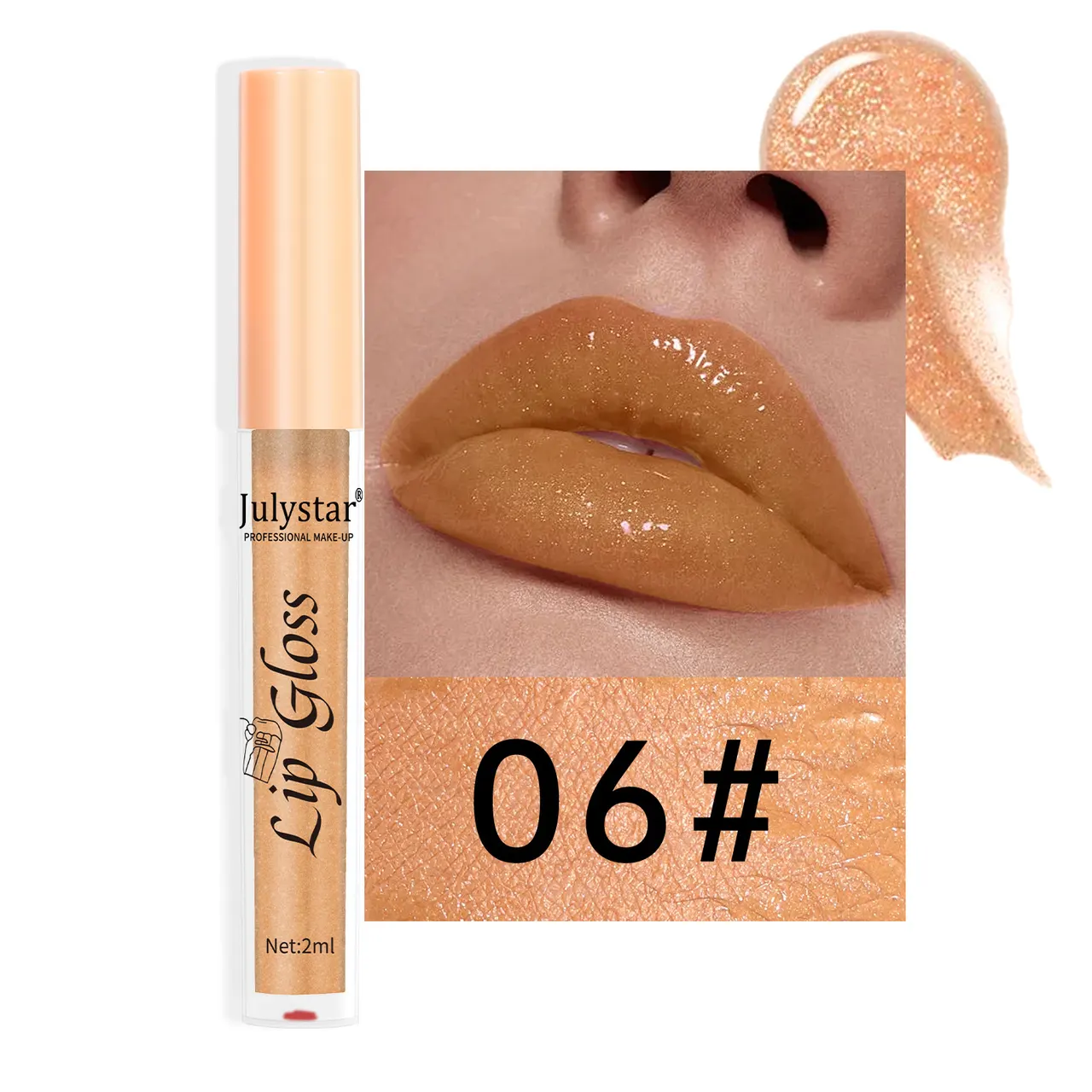 Makeup Lip 8-color Pearlescent Lip Gloss European And American Lip And Cheek Dual-use Lipstick Easy To Color No Stain On Cup - 06 Color - View 1