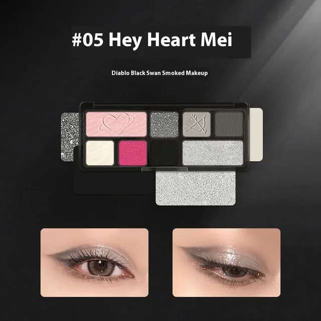 Resin Eight Colors Eye Shadow Plate Girl Student Makeup Cr 501 Hey Heart Rose - Shop at LoveMi