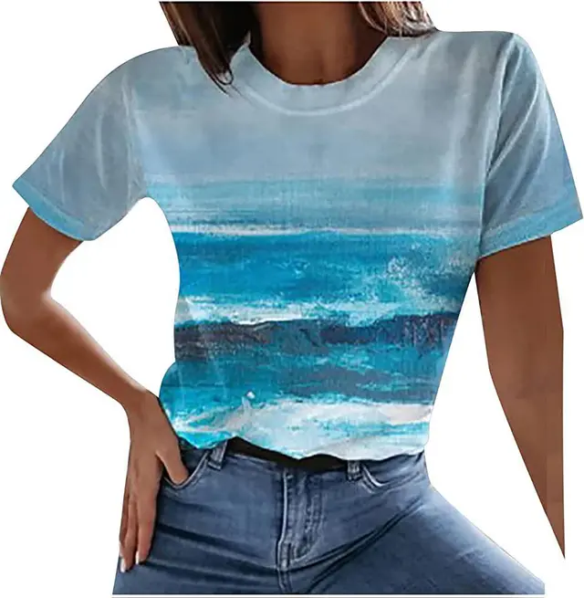 Summer New Printed Round Neck Short Sleeve F168Z683 - Shop at LoveMi