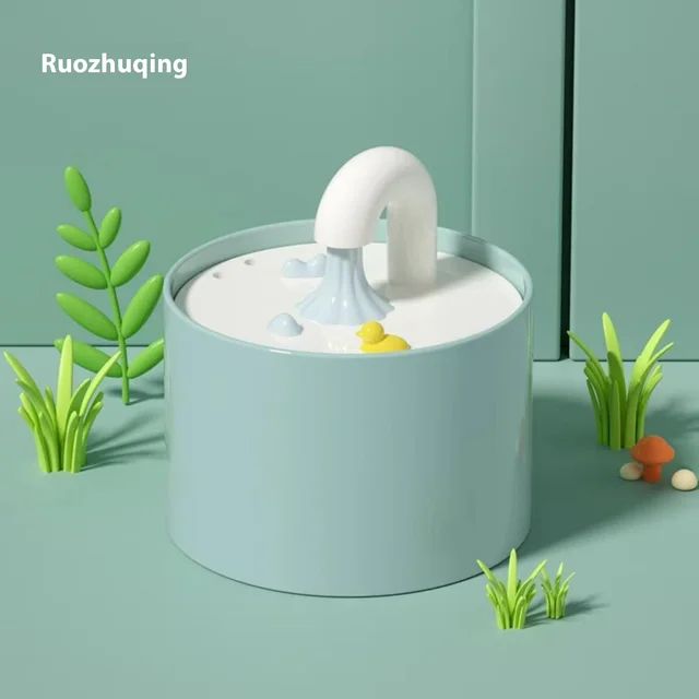 Automatic Circulating Water Drinking Mouth Wet proof Cat Ceramic Water Dispenser Small Size Faucet Cyan - Shop at LoveMi
