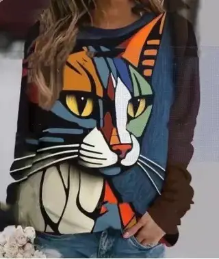 Round Neck Sweater 3D Digital Printing - 2 Style