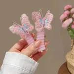 Children's New Embroidered Butterfly Phone Line Hair Ring - Pink