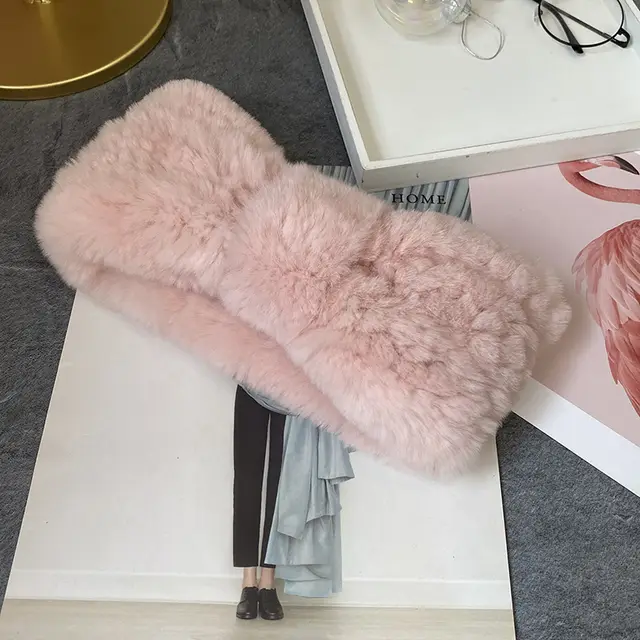 Winter Elastic Net Hair Band All match Plush Head Cover Warm Fur Scarf Pink Color - Shop at LoveMi
