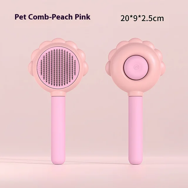2 In 1 Self Cleaning Dog Brush Comb With Spray Pets Grooming Hair Remover Combs Brush Floating Hair Pet Grooming Brush Pet Products Ordinary Pink - Shop at LoveMi