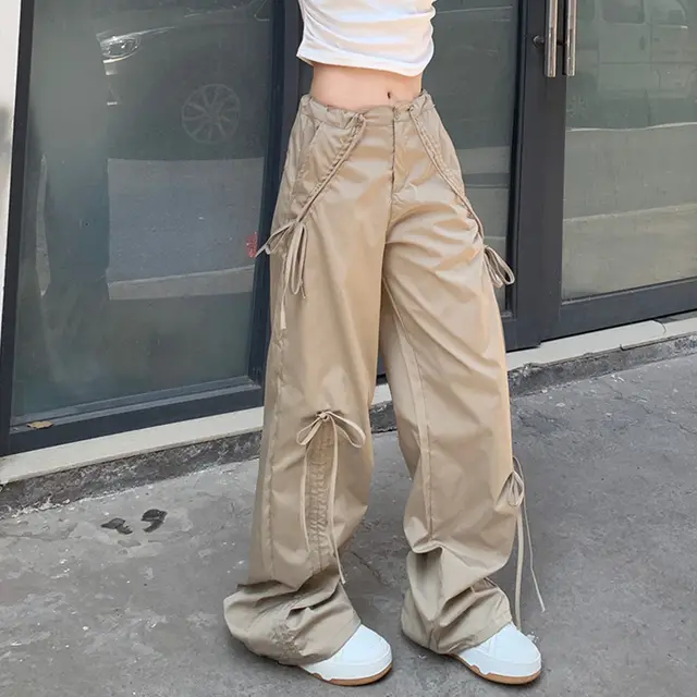 Loose Straight Wide Leg Mop Pants Women Brown - Shop at LoveMi