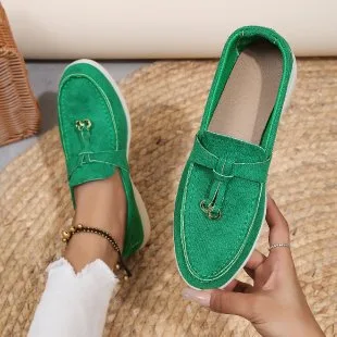 Slip on High end Loafers Gommino Women Green - Shop at LoveMi