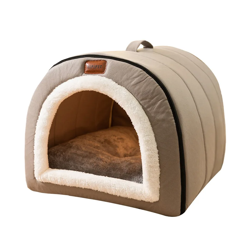 Autumn And Winter Dog Plain Quilted Portable Nest Cat Nest Small And Medium sized Dogs Gray - Shop at LoveMi