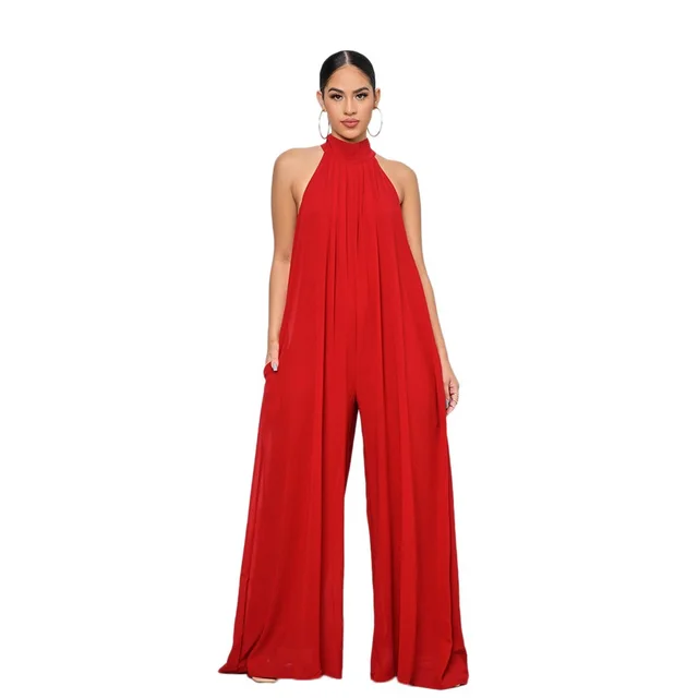 Chiffon Loose Temperament Women's Jumpsuit Red - Shop at LoveMi