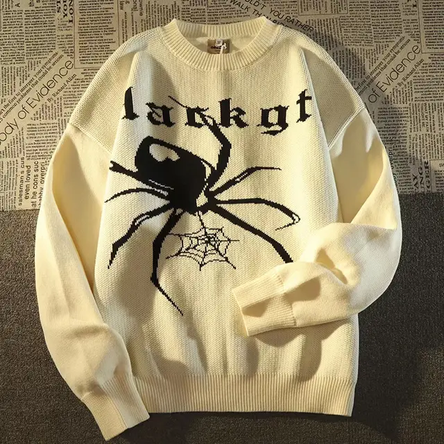 American High Street Vintage Spider Knitted Sweater C73 White - Shop at LoveMi