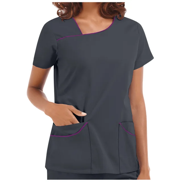 Women's Operating Room Hand Washing Nurse Surgeon Isolation Short Sleeve Gray - Shop at LoveMi