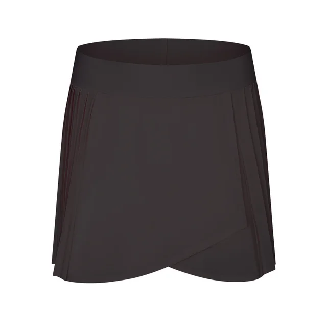 Cooling Three Points Exercise Skort Fashion Yoga Cross Front Pleated Skirt Tennis Skirt Black - Shop at LoveMi