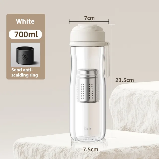 Magnetic Elastic Tea And Water Separation High Temperature Resistant Magnetic Suction Large Capacity Portable Anti fall 700Ml White - Shop at LoveMi